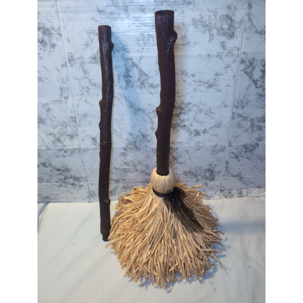 Giggles 4' Sound Activated Halloween Witch Broom Broomba Moves Around